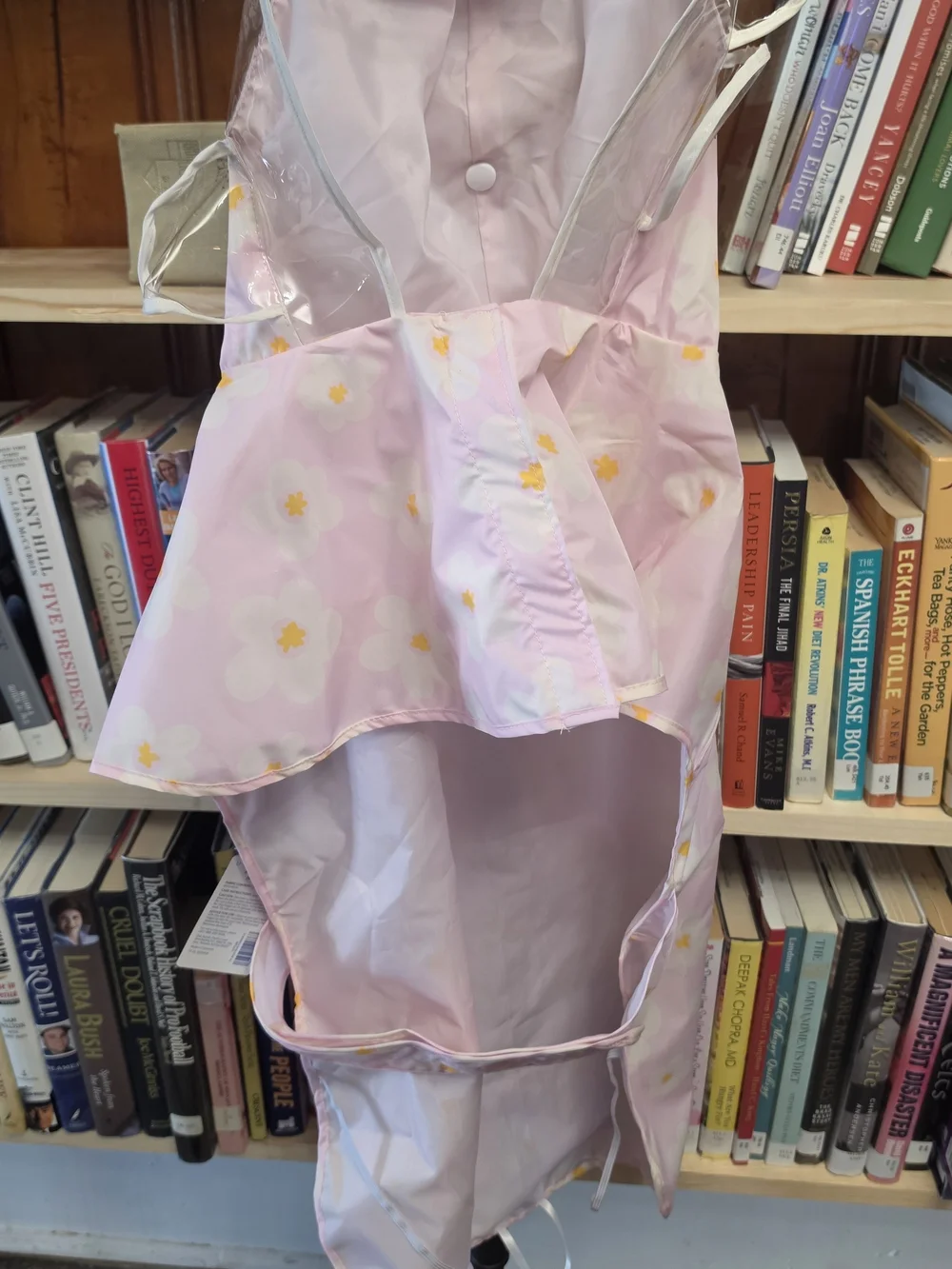 Top Paw Pink Floral Dog Raincoat with Yellow Accents